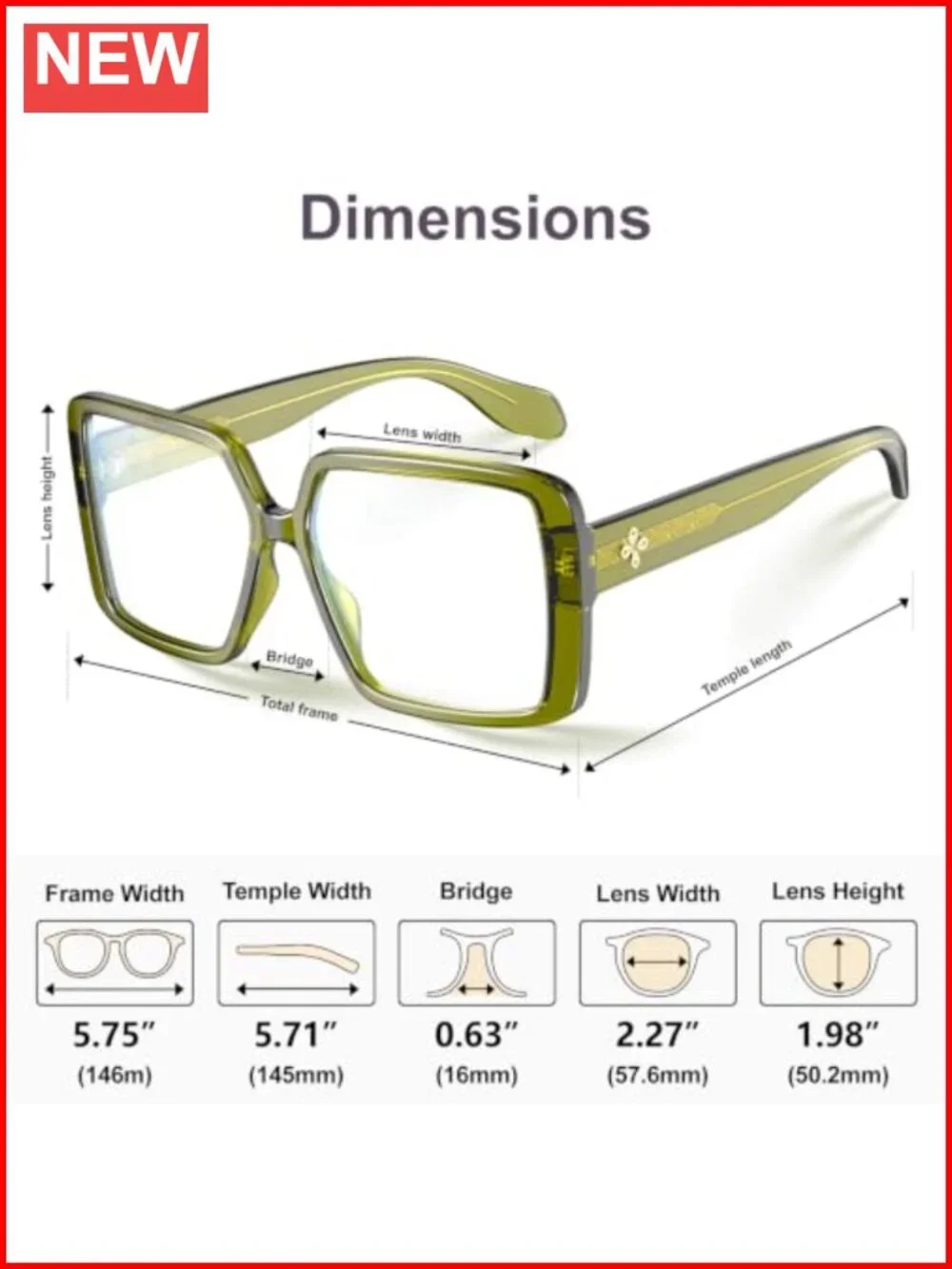 Oversized Chunky TR90 Blue Light Blocking Glasses for Women Harvard Style